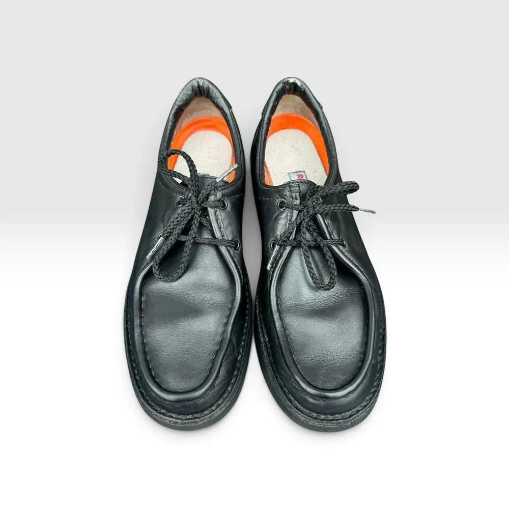 Rockport M2128 Mens 9.5 M Black Leather Moc Toe Shoes Vibram Portugal Vintage